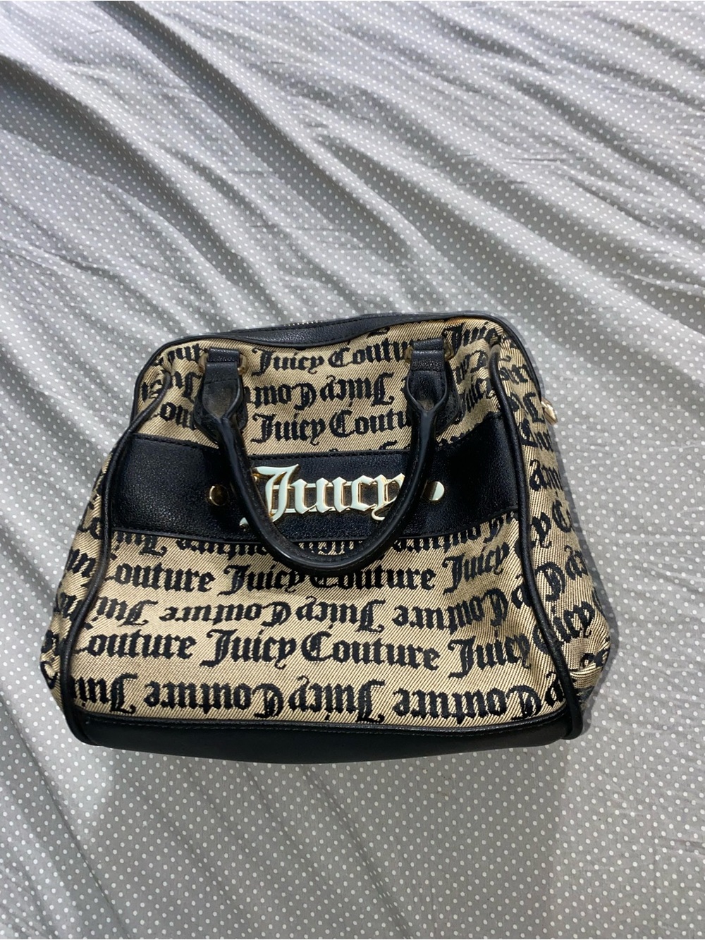 Juicy Couture Beige & Black Satchel